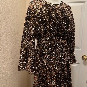 Sequin Black and Gold Dress